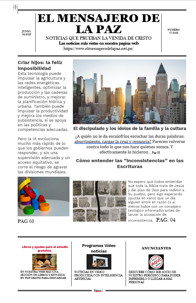 CAPA 07 EL MENSAJERO DE LA PAZ 2025 CAPA 07 EL MENSAJERO DE LA PAZ 2025